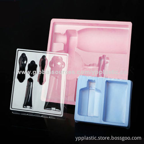 Clear colored PS PVC plastic blister tray for cosmetics packaging